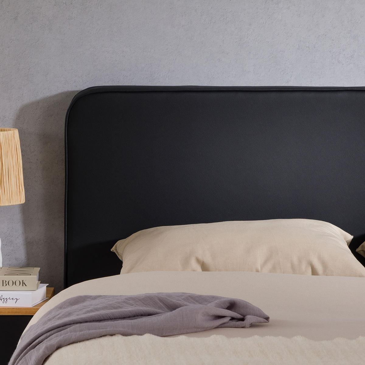 KOPFTEIL RIVEN 140X190 CM - Schwarz, Textil (140/68/6cm) - IDIMEX