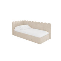 EINZELLBETT Jugendbett mit Bettkasten, Rechts - ARTY 90x200 Beige - Kaschmir, Holzwerkstoff/Textil (90/200cm) - ALTDECOR