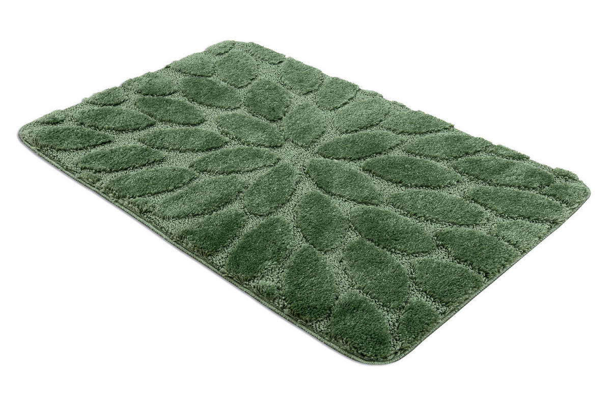 COVOR baie SUPREME STONES, pietre, anti-alunecare, moale - verde 50/80 cm - verde pastel, material textil (50/80cm) - rugsX
