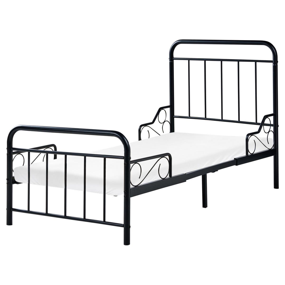 DĚTSKÁ POSTEL rostoucí Kov 90/200 cm Černá Anais - černá, kov (90/200cm) - Beliani