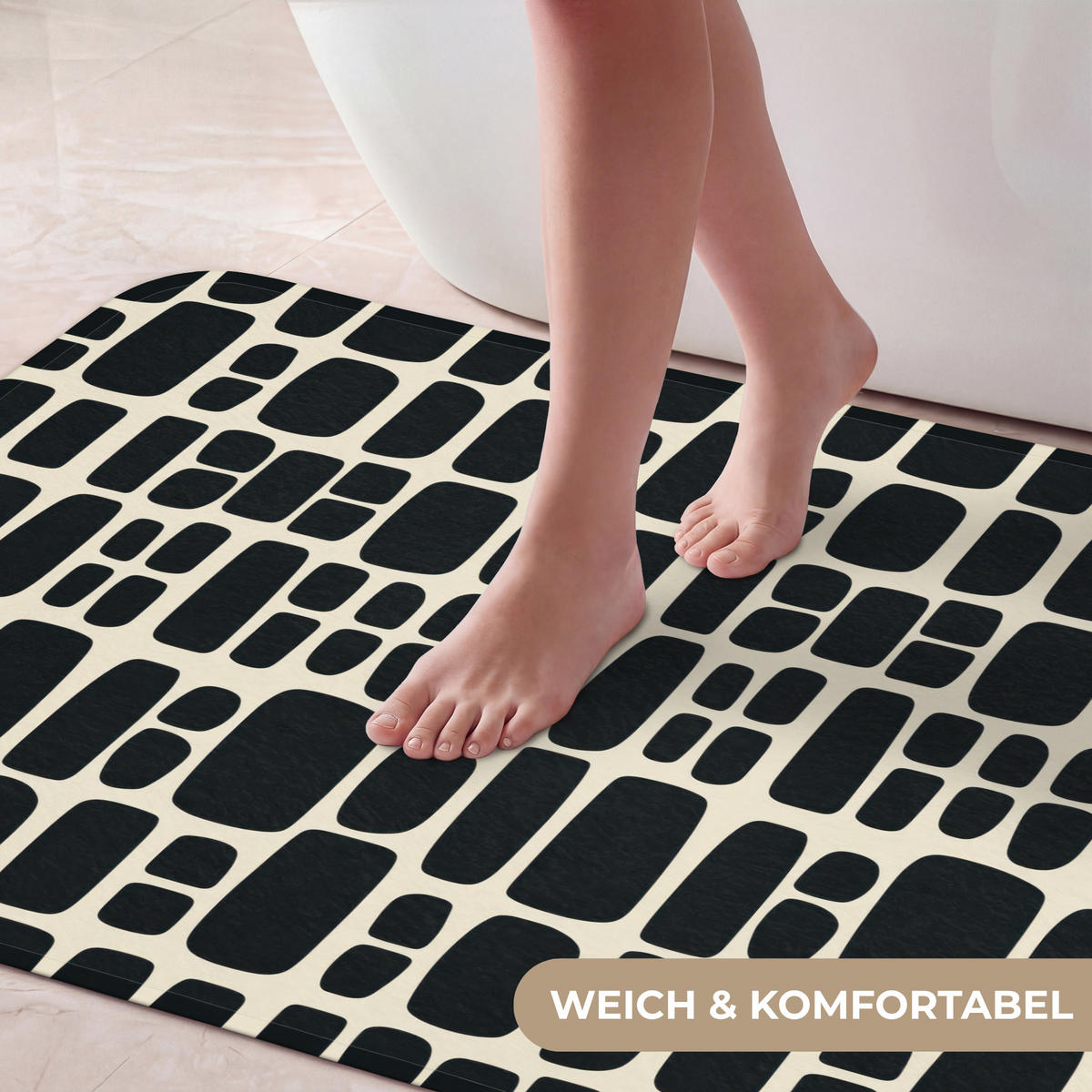KOUPELNOVÁ PŘEDLOŽKA Moderní - organické - černé 60x120 cm - antracitová, textil/plast (60/120cm)