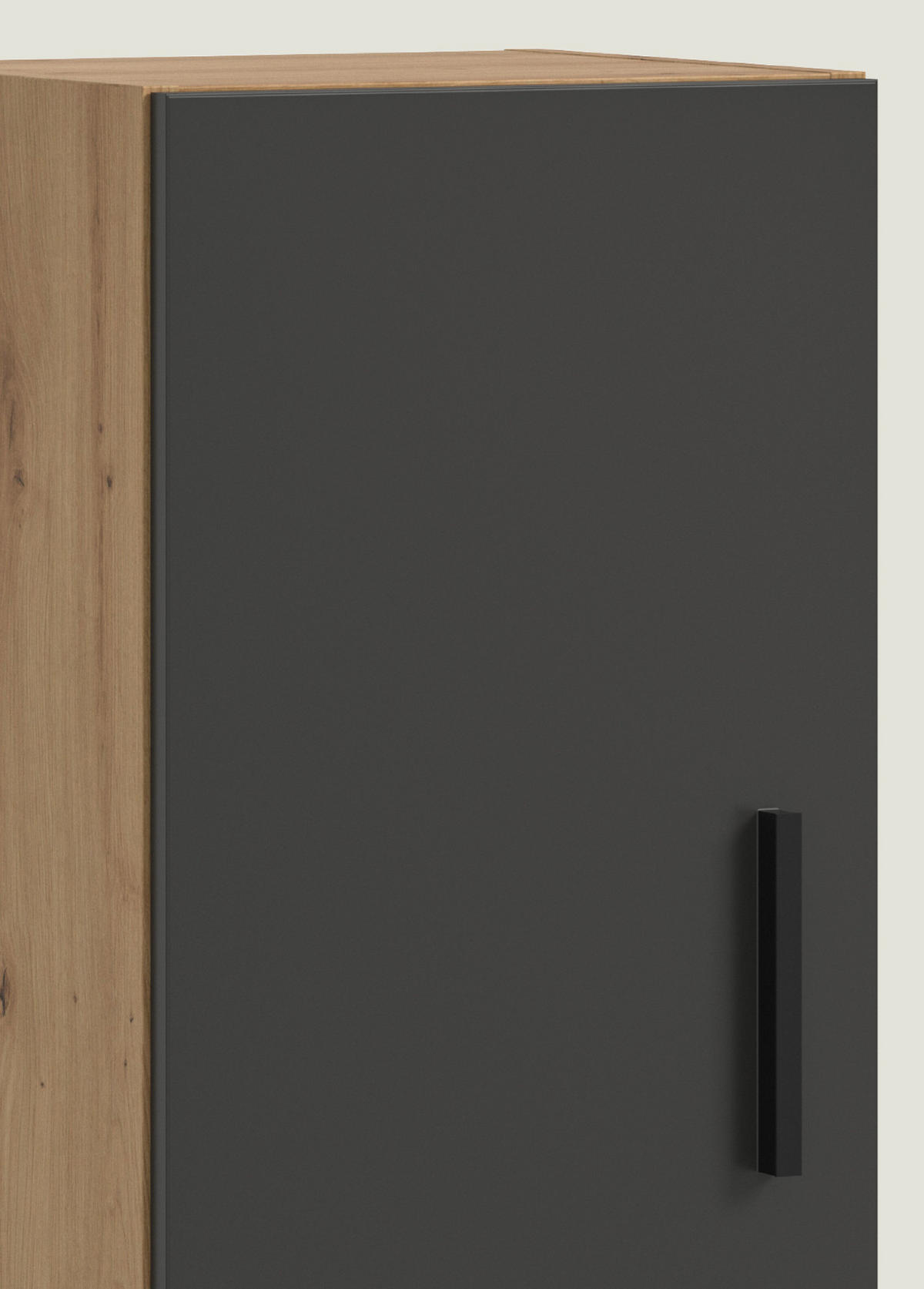 WOHNWAND grau, Eiche Artisan 300 cm, Wohnkombination hängend / stehend - Schwarz/Eiche Artisan, Holzwerkstoff/Kunststoff (300/178/34cm) - Inn.Furn