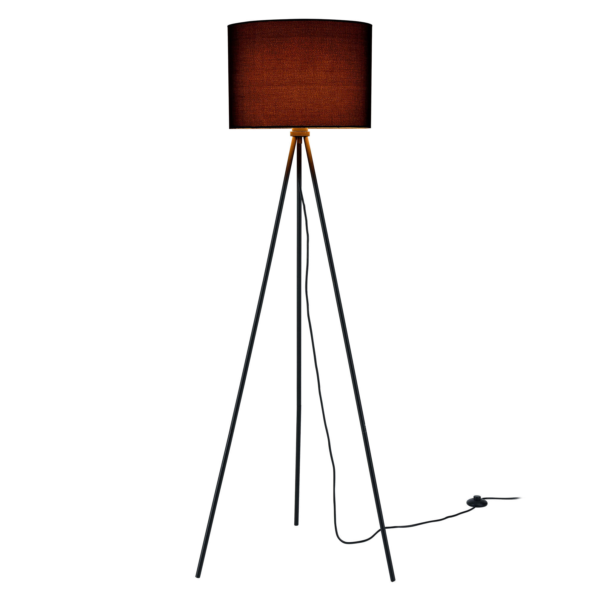 STEHLEUCHTE Dreifuß - Schwarz, Metall (40/40/150cm) - lux.pro