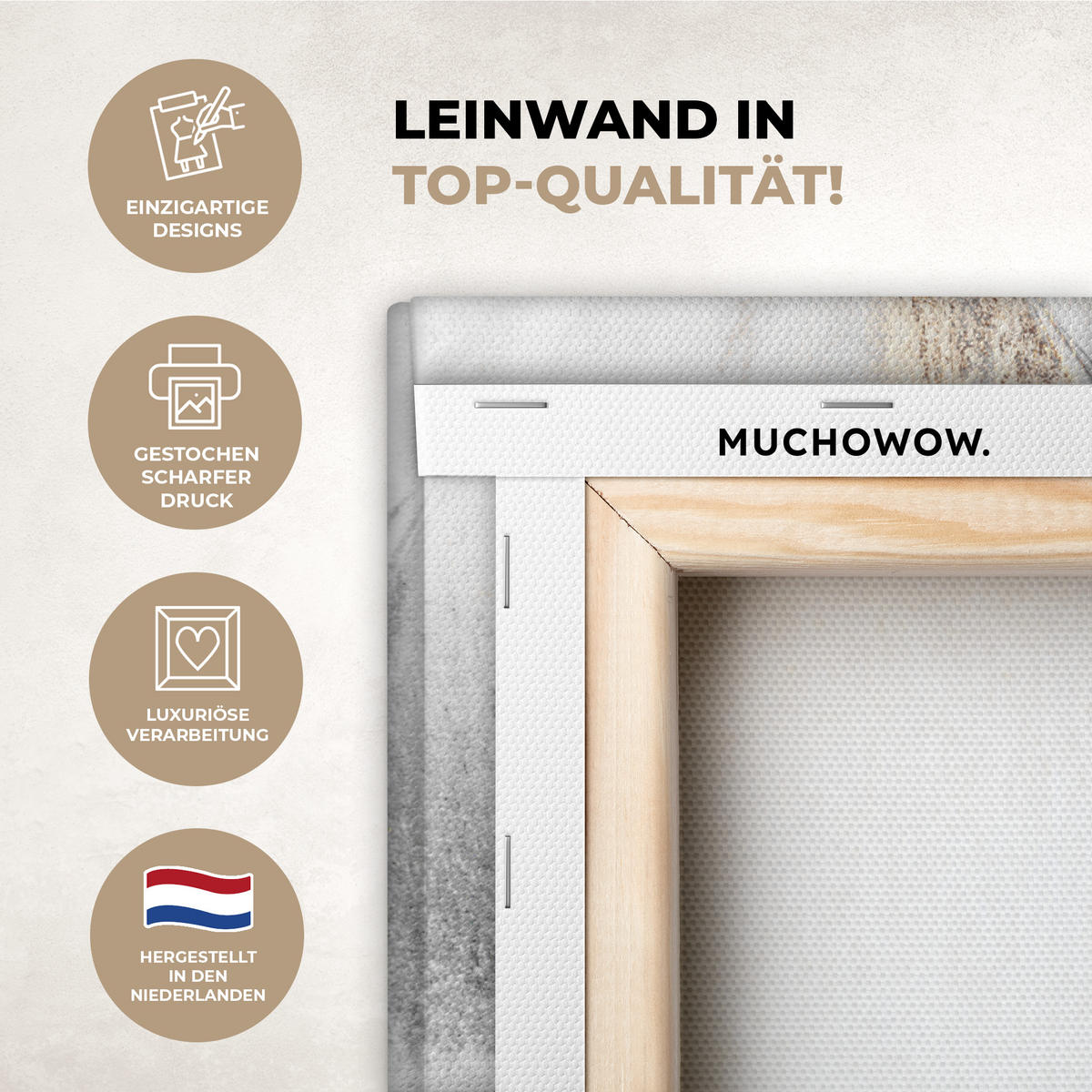 LEINWANDBILD Luxus - Abstrakt - Gold - Weiß 60x80 cm - Goldfarben, Textil (60/80cm) - MuchoWow