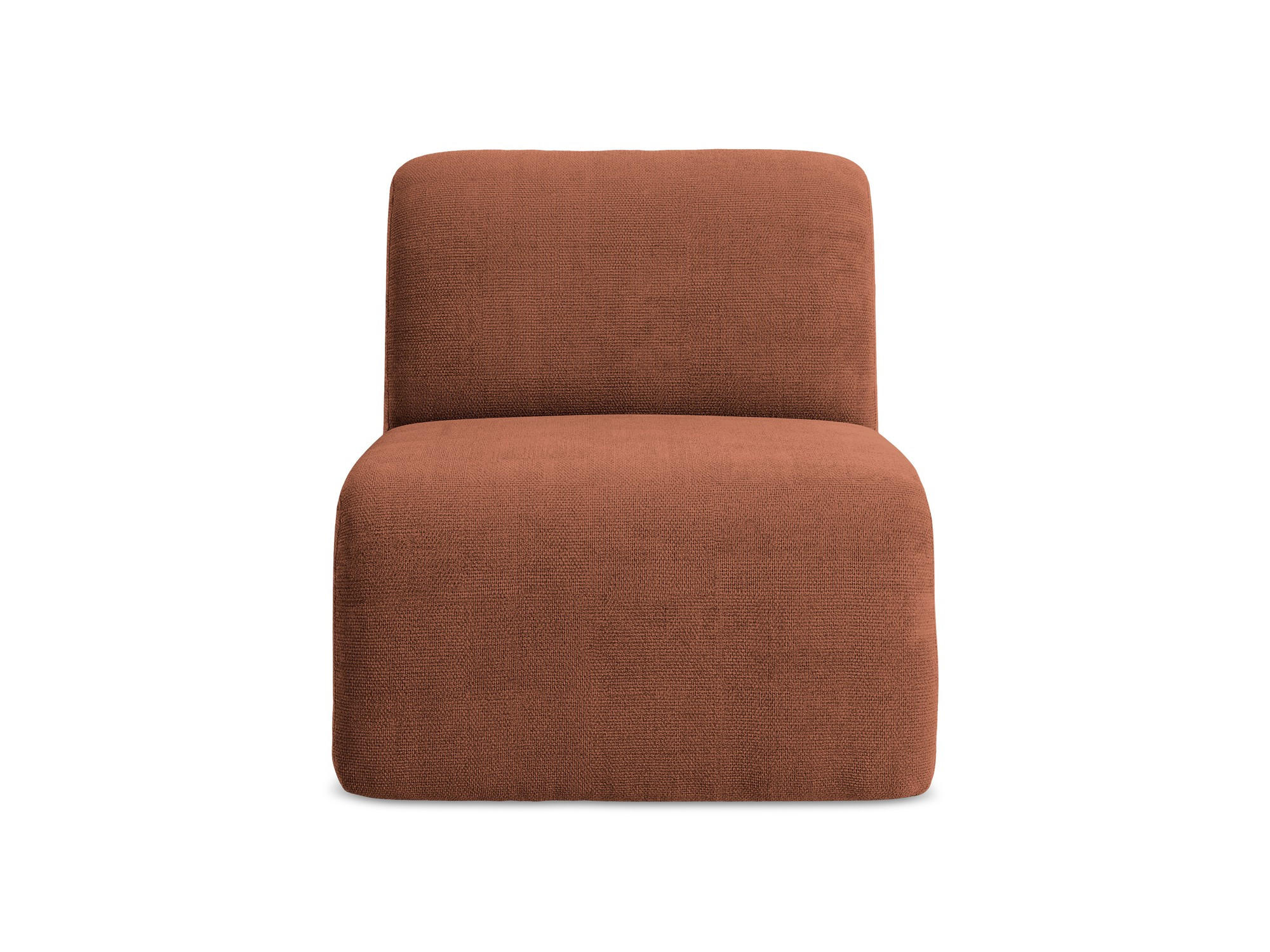 SOFAELEMENT Chenille Stoff Orange - Terra cotta/Schwarz, Holzwerkstoff/Kunststoff (70/75/94cm) - Makamii