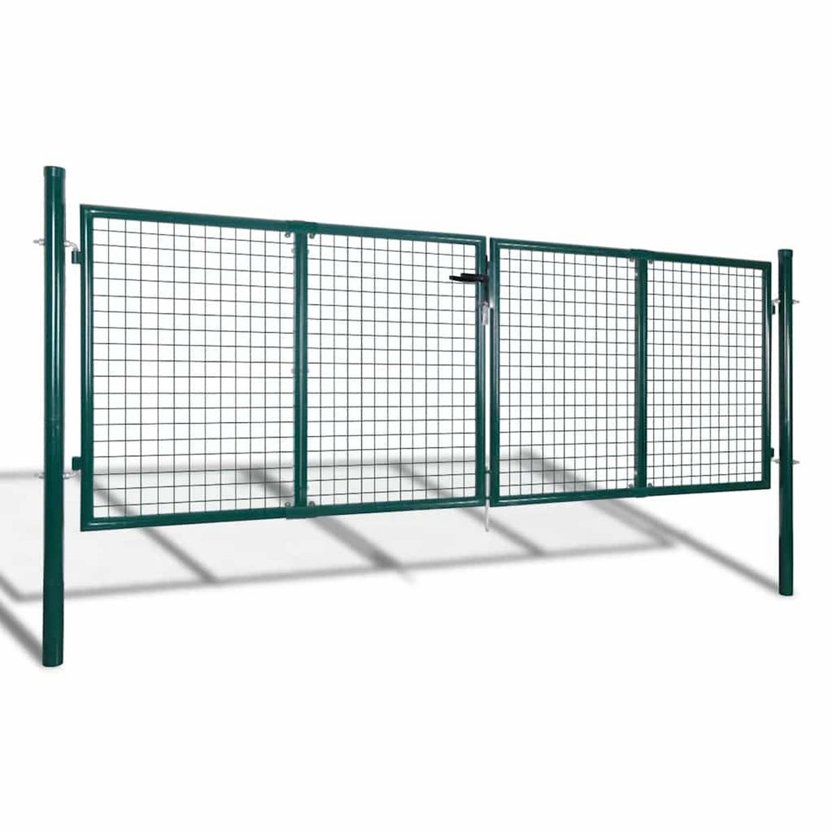 ZAUNTOR Stahl 300/125 Cm Grün - Dunkelgrün, Metall (310/175cm) - vidaXL