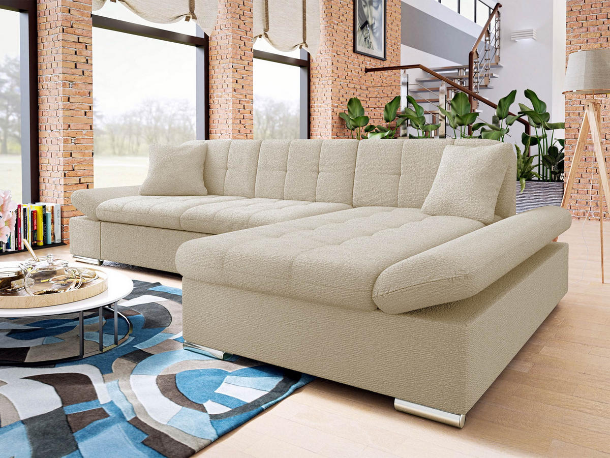 ECKSOFA Malwi, Seite: Rechts - Mokka, Holz/Textil (278/161cm) - MIRJAN24