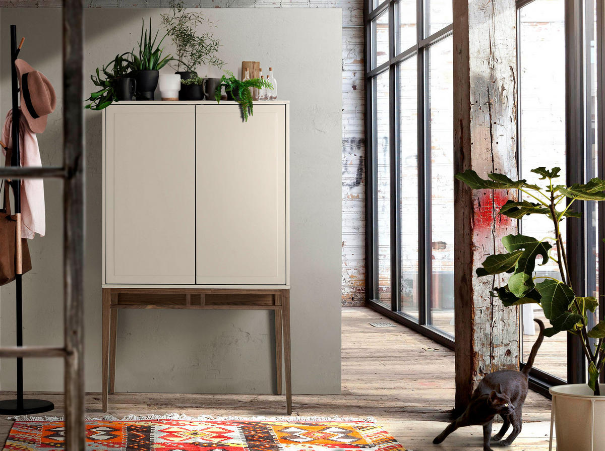 HIGHBOARD Walnuss Grau 90/40/150 cm - Walnussfarben/Grau, Holz (90/150/40cm) - ANGEL CERDA