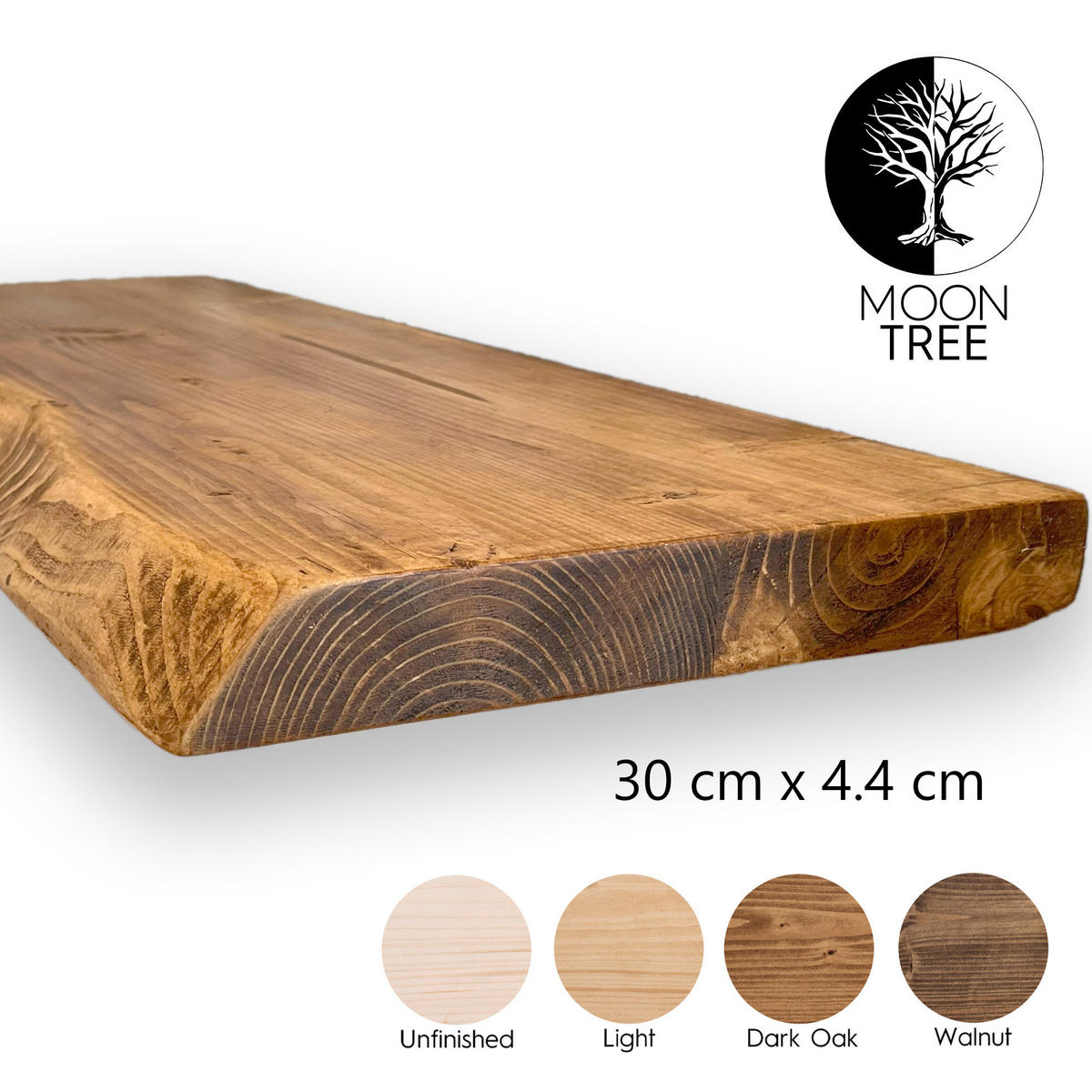 WANDREGAL rustikales 30/4,4/80 cm dunkle Eiche - Dunkelbraun, Holz (80/4.4/30cm)