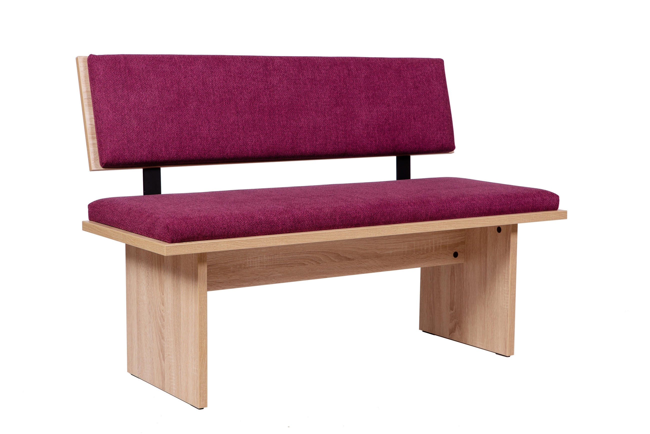 SITZBANK Die Stilvolle - Eichefarben/Violett, Holzwerkstoff/Textil (48/85/125cm) - Kundler Home