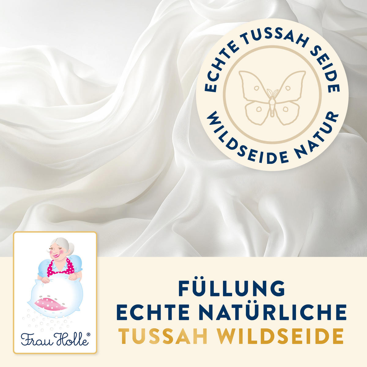 WILDSEIDENBETTDECKE PREMIUM Wildseide leicht - Weiß, Naturmaterialien/Textil (135/200cm) - Frau Holle