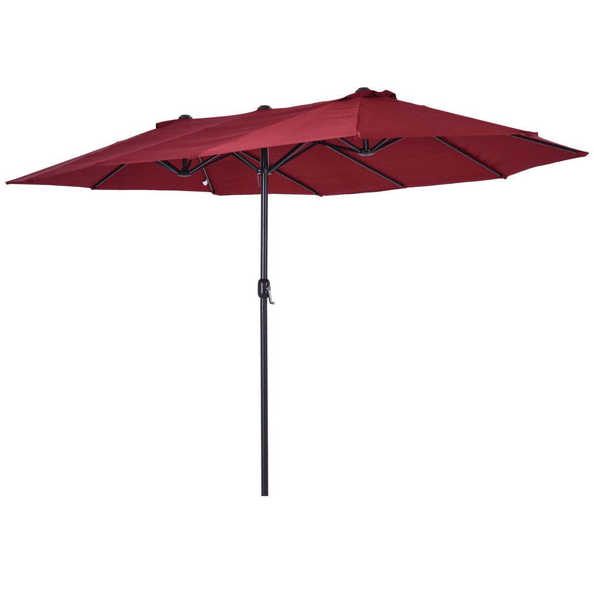 SONNENSCHIRM DE-11373 rechteckig, mit Kurbel, Stahl Bordeaux - Bordeaux, Metall (270/460cm) - ComfortXL