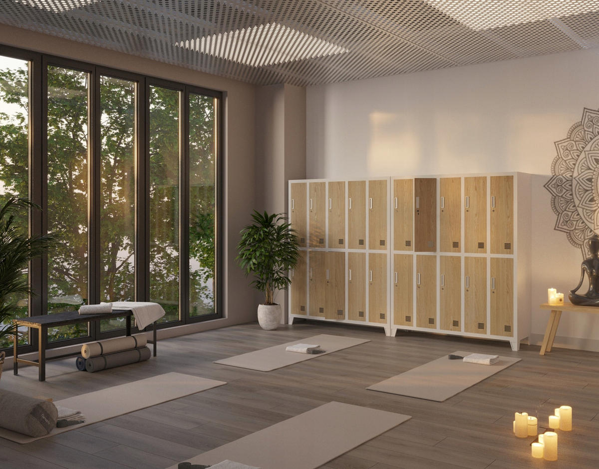 SCHLIESSFACHSCHRANK Bartek - Beige, Metall (136/172/45cm) - Jan Nowak