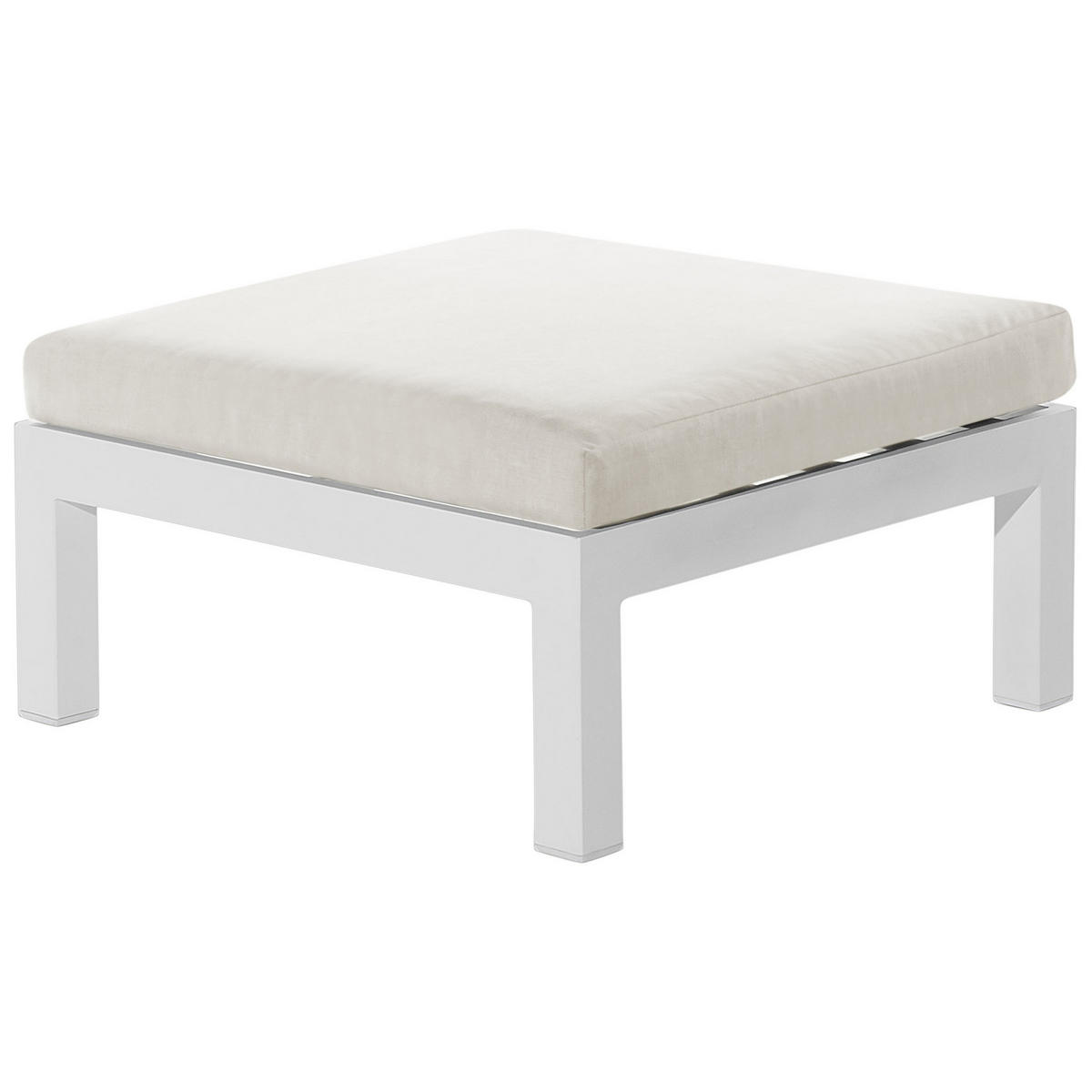 LOUNGE SET 5-Sitzer weiß Auflagen beige Messina - Beige/Weiß, Metall - Beliani