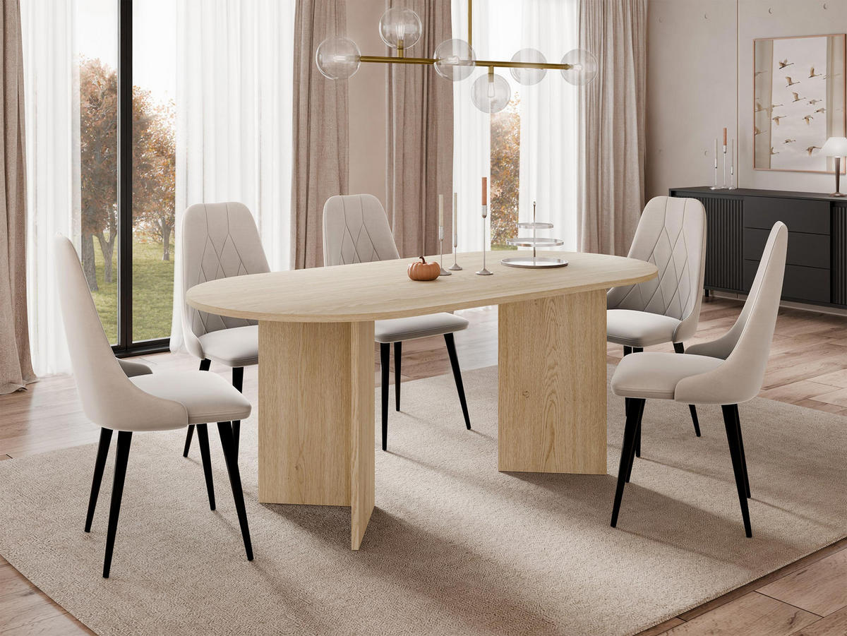 ESSTISCH Gelizo 22 mm - Eichefarben, Holzwerkstoff (90/185/75cm) - MIRJAN24