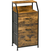 KOMMODE 44/29/92 cm aus Polyester mit Stahlgestell Braun - Braun, Holzwerkstoff (44/92/29cm) - Modenvie