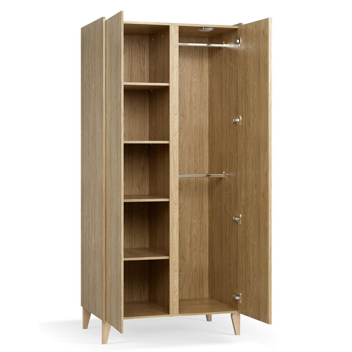 BABYZIMMER Maya Set A - 4-teilig - Eiche geölt - Eichefarben, Holz/Holzwerkstoff (95/204/60cm) - QMM TraumMöbel