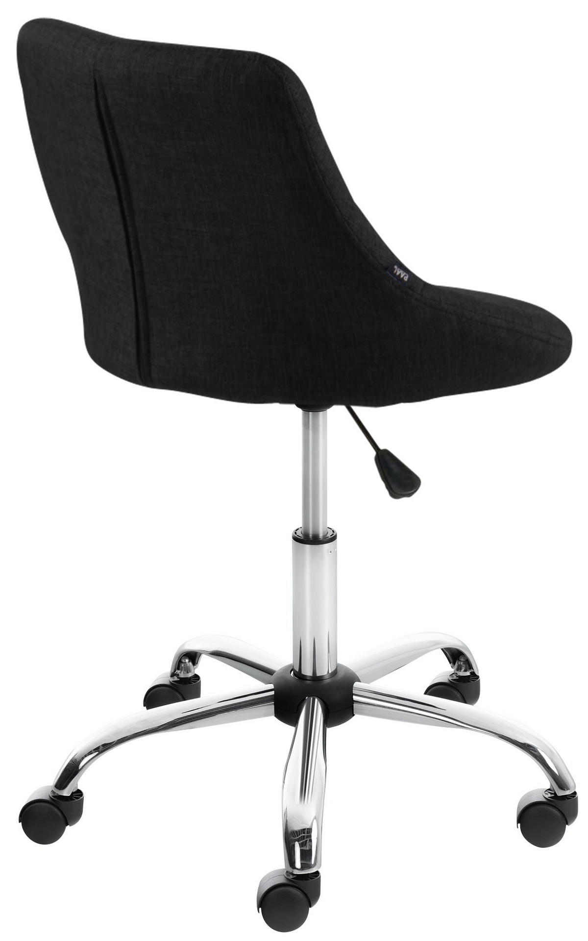 ARBEITSHOCKER Lazius Stoff schwarz - Schwarz, Metall (47/82/49cm) - TPFLiving