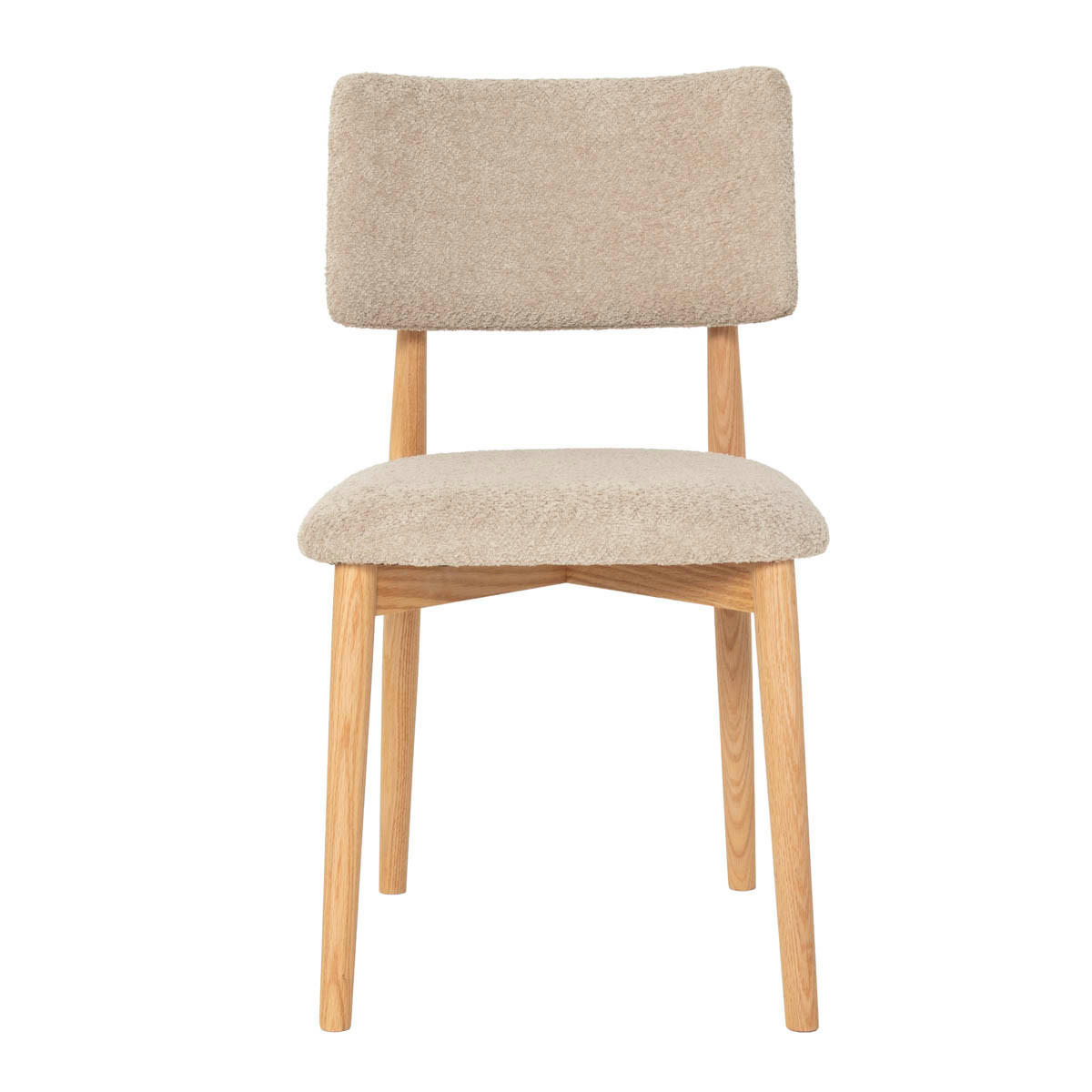 ESSZIMMERSTUHL 2er Set 2er Set aus Stoff mit Eichenholz, taupe - Taupe, Holz (47/81/52cm) - Giga Meubel