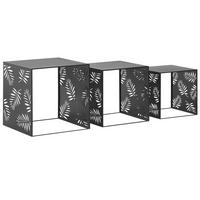 COUCHTISCH 3er Set Rechteckig Schwarz Waldo - Schwarz, Metall (42/41cm) - Beliani
