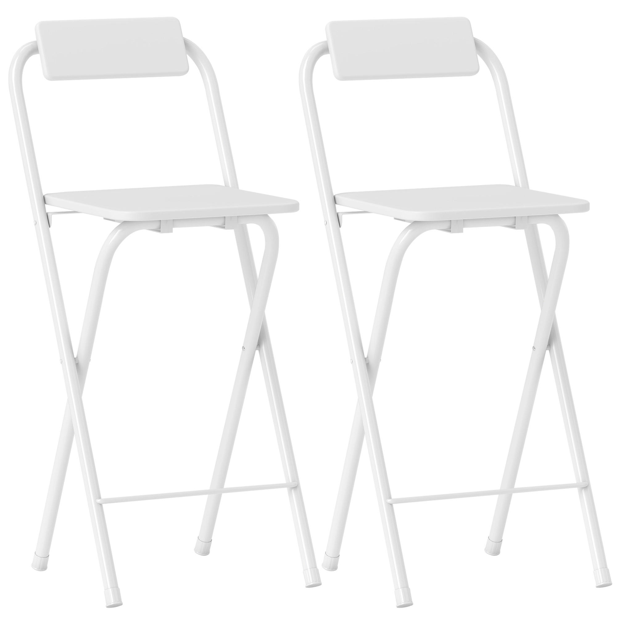 TRESENSTÜHLE 2ER-SET aus MDF Stahl Weiß - Weiß, Holzwerkstoff/Metall (37/87/45cm) - HOMCOM