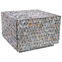 COUCHTISCH aus grauem Holz und Perlmutt, 65x65x45 cm - Grau, Holz (65/65/45cm) - Wanderlust