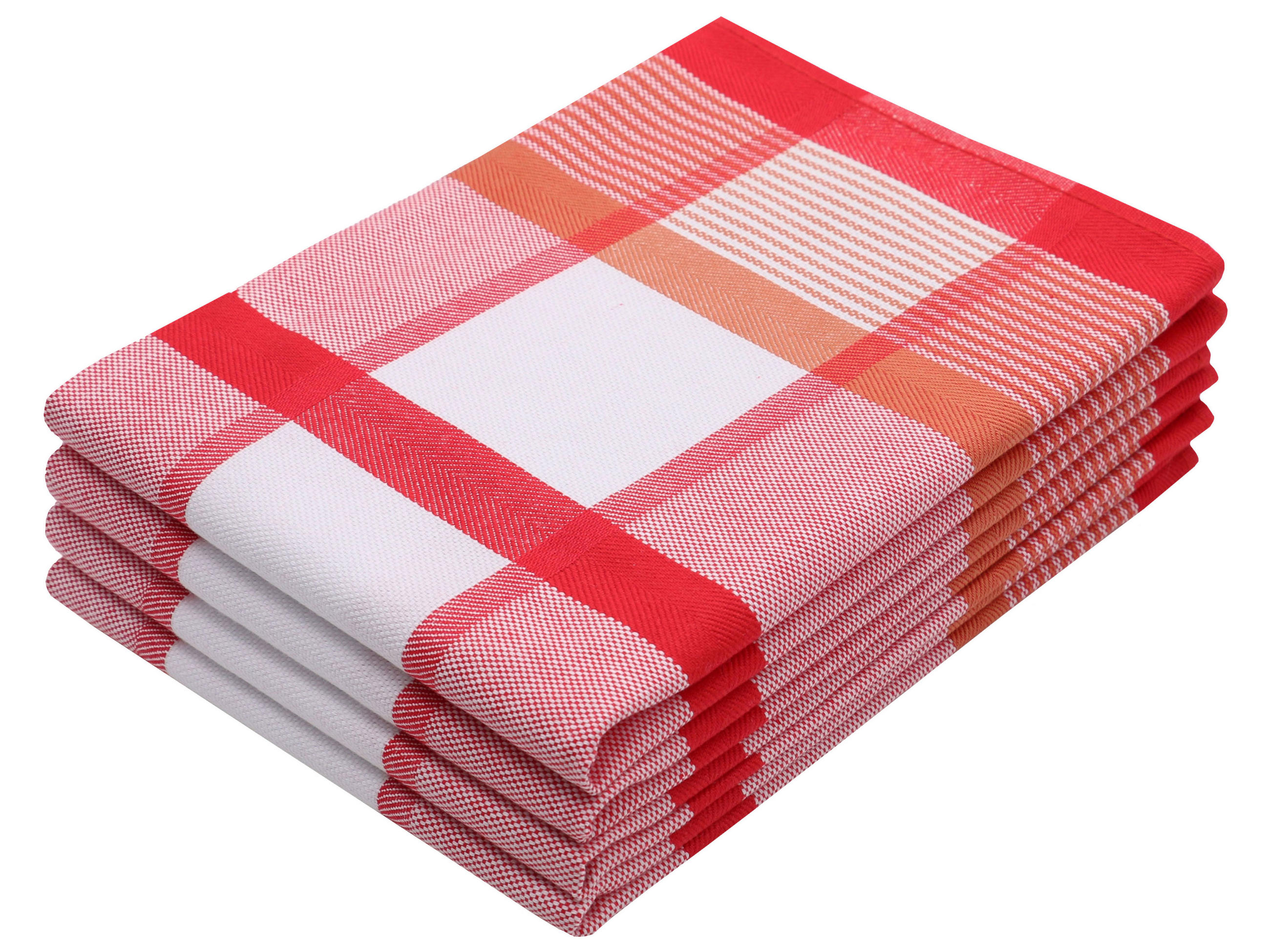 GESCHIRRTÜCHER, 4er-Set, 50x70 cm, 100% Baumwolle, Rot - Rot, Textil (50/70cm) - Zollner