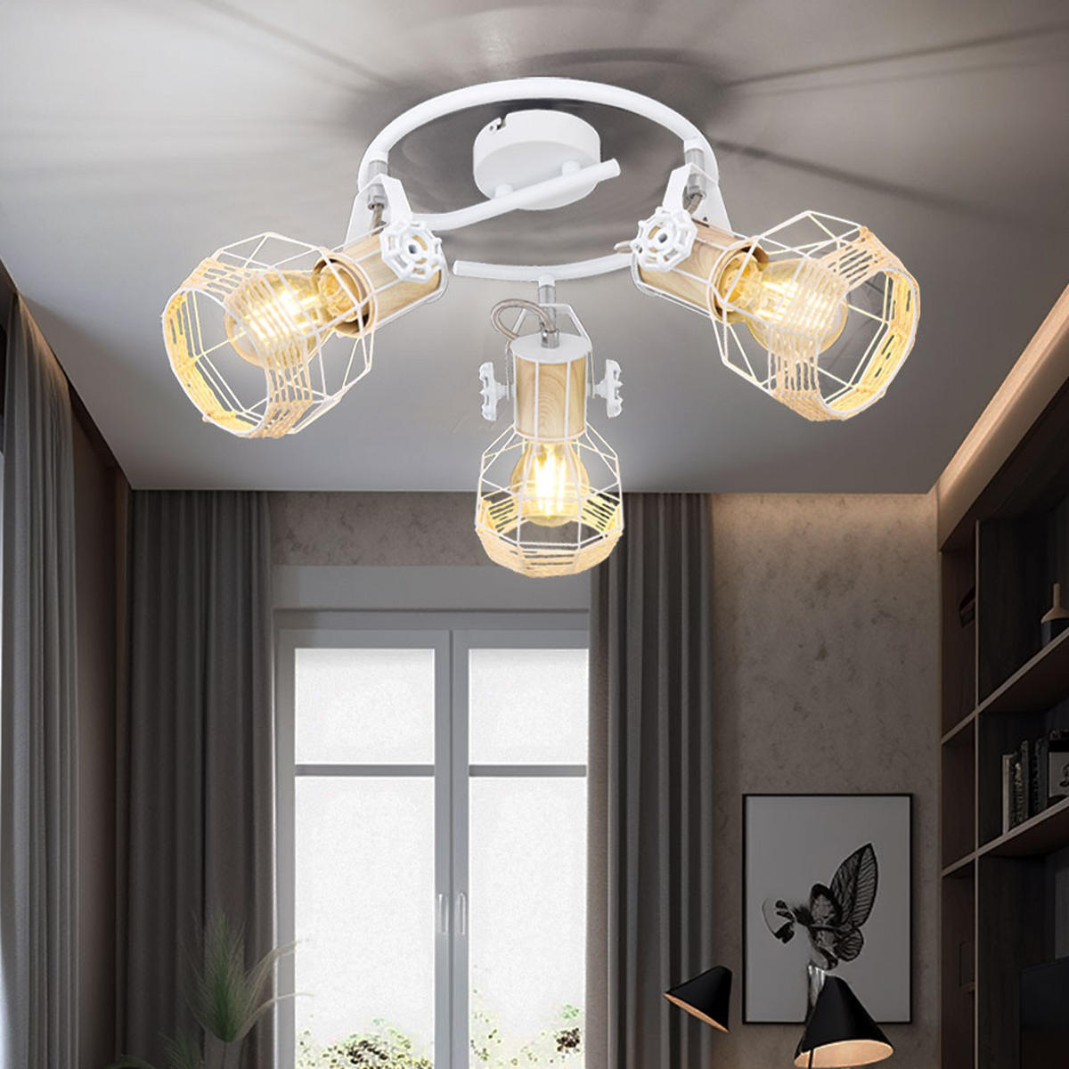 DECKENLEUCHTE Metall Weiß verstellbar - Weiß, Metall (25/25/20cm) - Globo Lighting