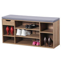 SCHUHSCHRANK mit Sitz und Schublade 101/29/48 cm - Braun, Holzwerkstoff (29/48/101cm) - Kesper
