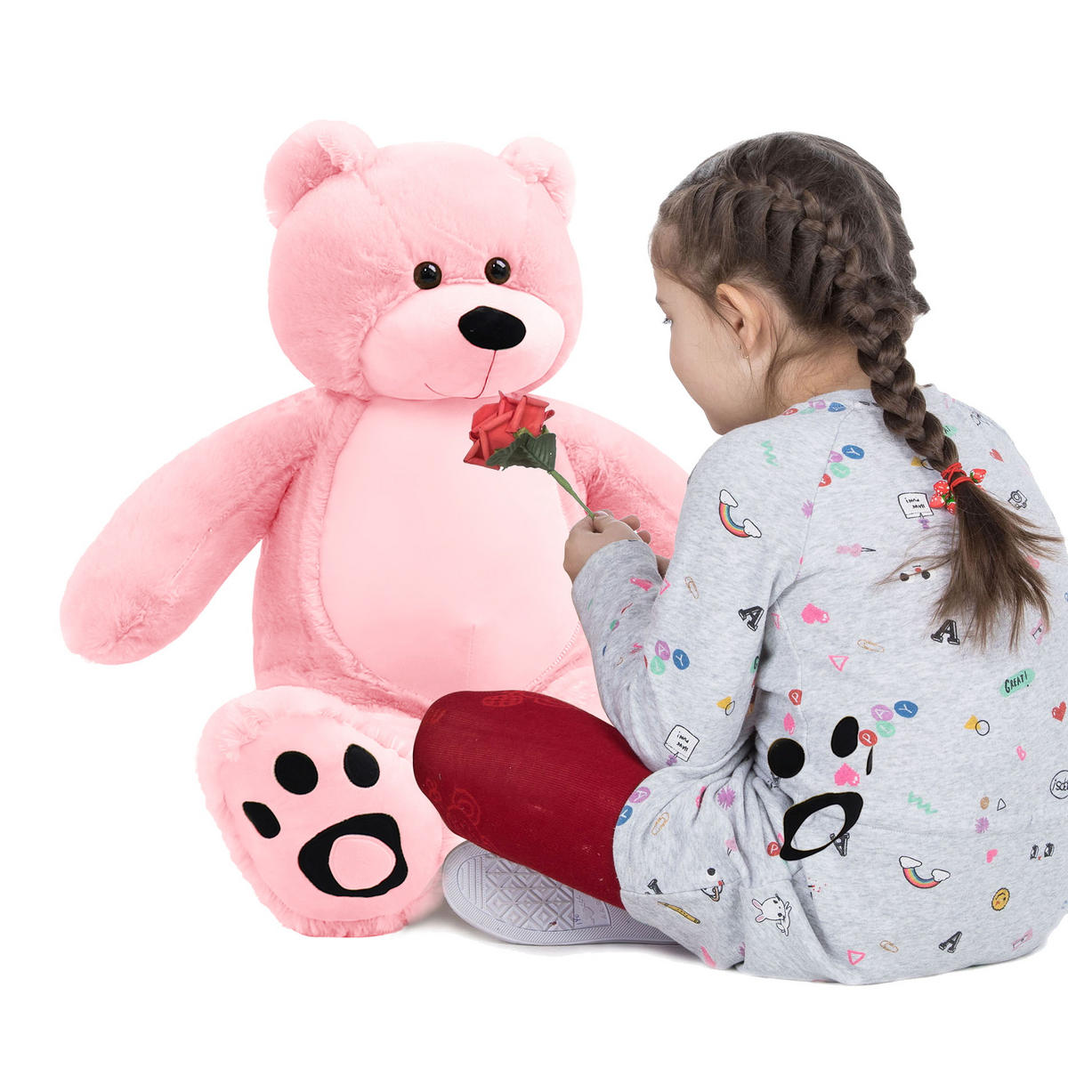 TEDDY Plüschtiere Rosa 92cm - Pink, Textil (30/35cm) - Vercart