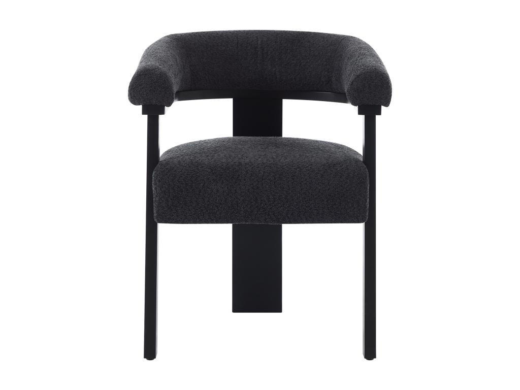 STUHL mit Armlehnen - Bouclé-Stoff & Kautschukholz - Schwarz - LIVELIA - Anthrazit, Textil (60/78/64cm) - Pascal Morabito