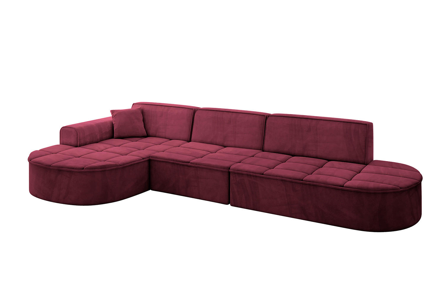 ECKSOFA Ottomane Links TARO-L2 - 328x171x79,5 cm Bordeauxrot - Bordeaux, Holzwerkstoff/Textil (328/171cm) - ALTDECOR