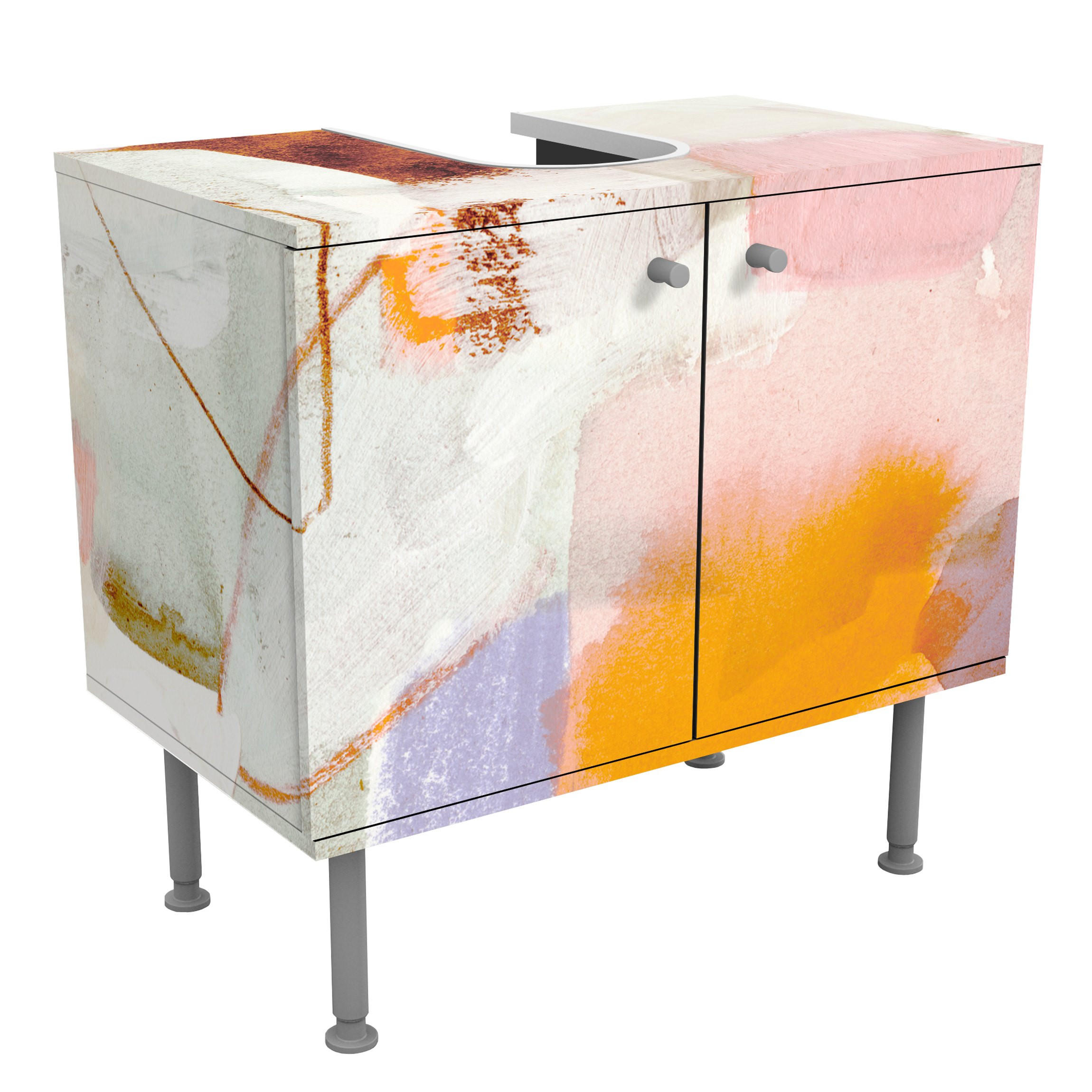WASCHBECKENUNTERSCHRANK Ravel I 60/55/35 cm - Orange, Holzwerkstoff (60/55/35cm) - Bilderwelten