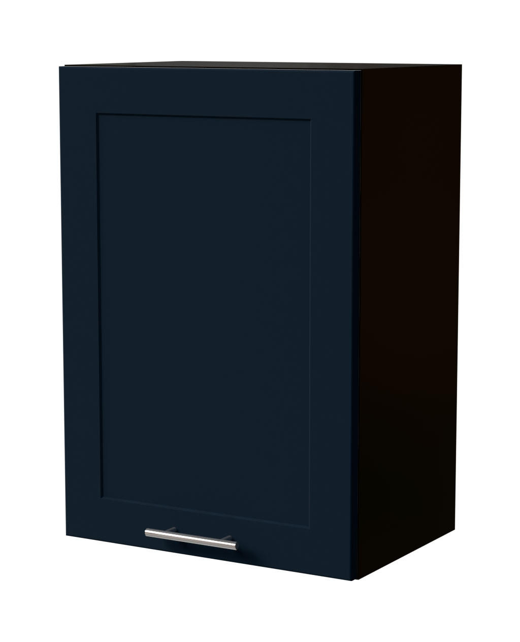 HÄNGESCHRANK Oslo W2/50 Schwarz / Indigo Matt 50 / 32,5 / 72cm - Schwarz/Dunkelblau, Holz/Holzwerkstoff (50/72/32.5cm) - Feldmann-Wohnen