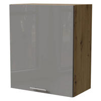 KÜCHENHÄNGESCHRANK Essen W2/60 Grau Hochglanz / Eiche Artisan Matt 60 / 32,5 / 72cm - Eiche Artisan/Grau, Holz/Holzwerkstoff (60/72/32.5cm) - Feldmann-Wohnen