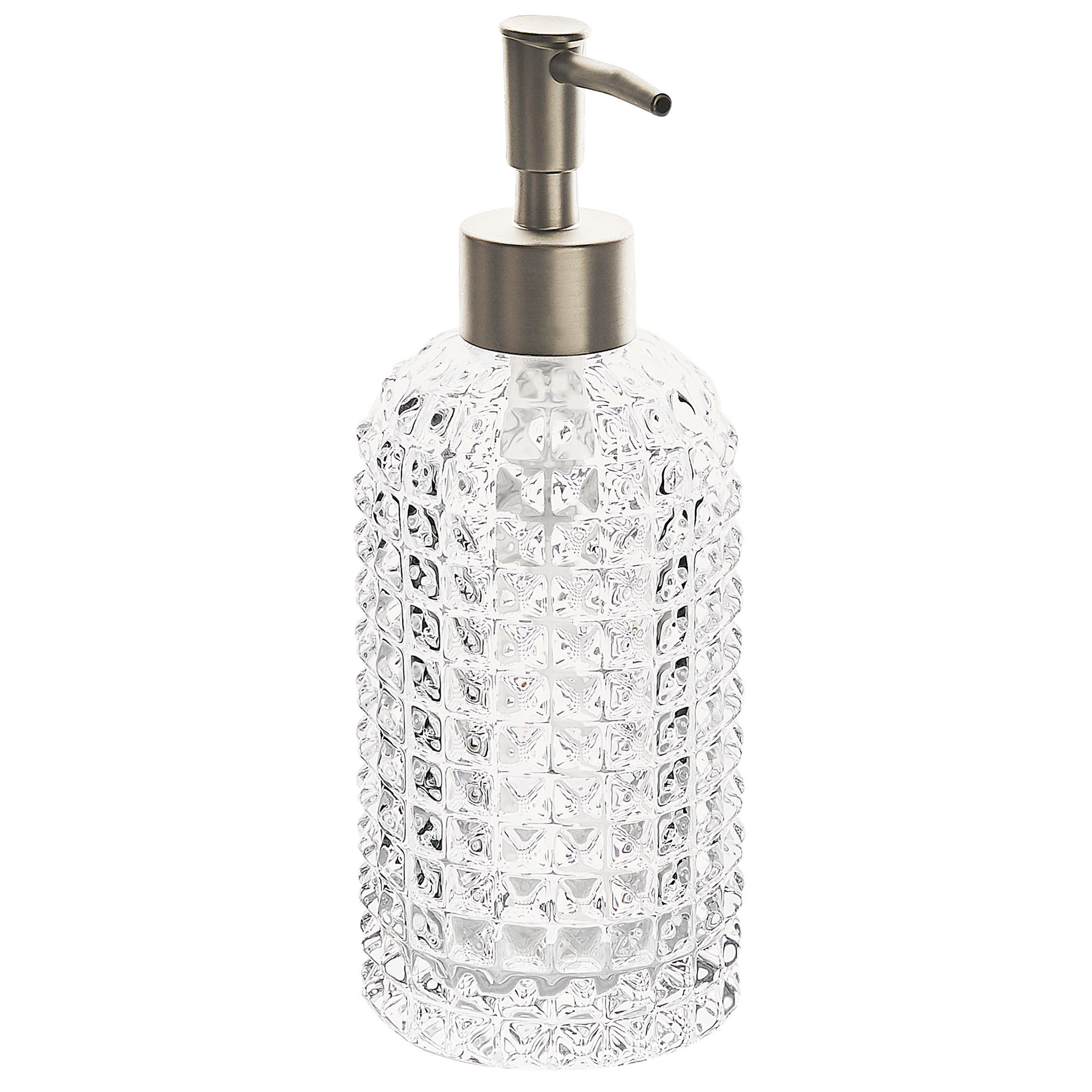 BADEZIMMER Set 4-teilig Glas transparent Tapia - Transparent/Silberfarben, Glas (11/20/9cm) - Beliani