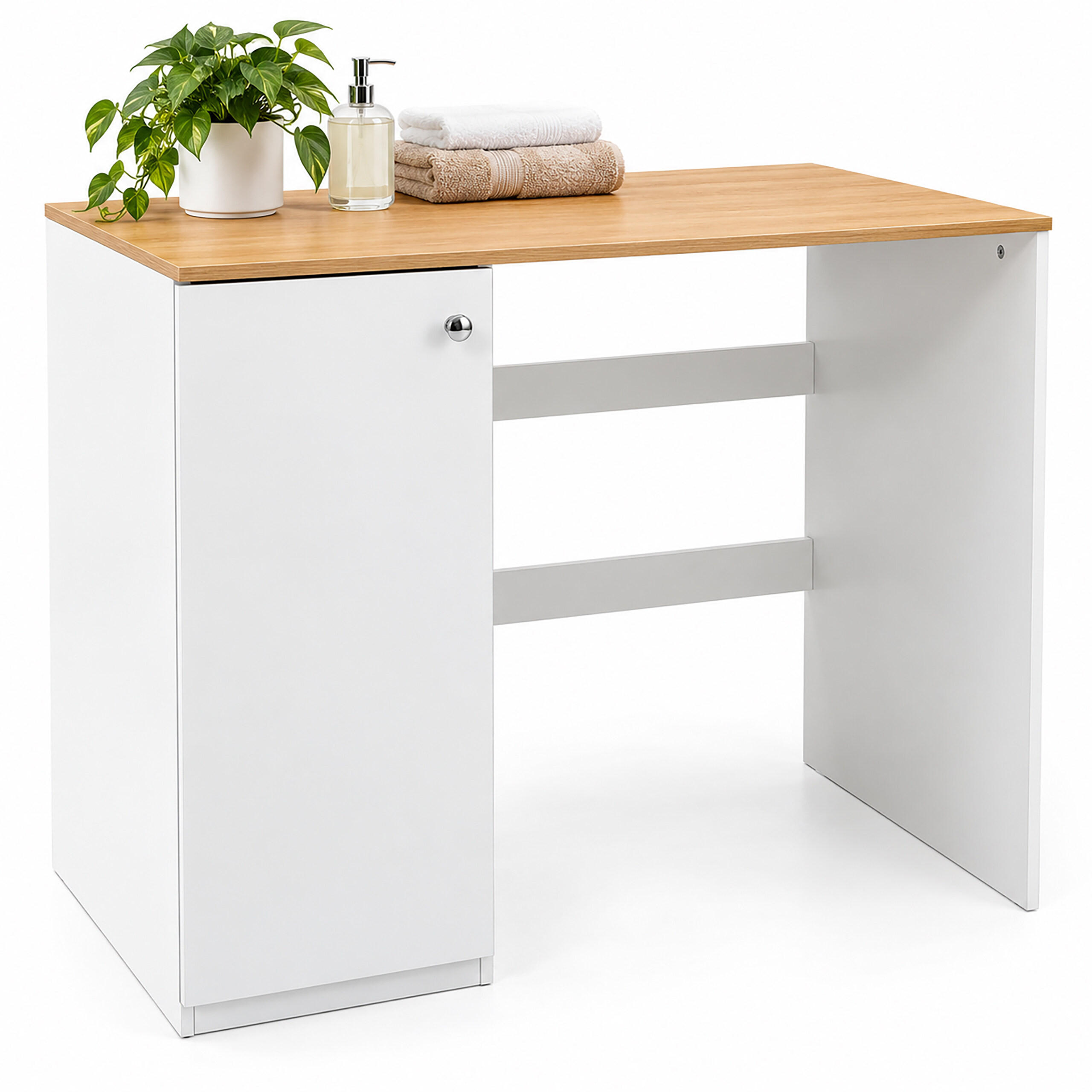 Relaxdays Waschmaschinenschrank Weiß 100x90x60 cm