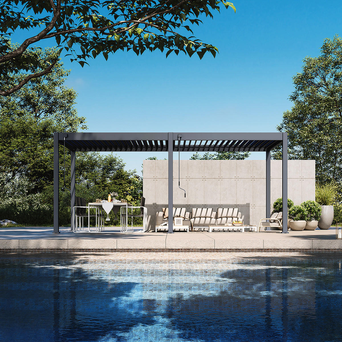 PERGOLA Classic Aluminium freistehend 3 x 6 M anthrazit - Anthrazit, Metall (300/255/600cm) - WEIDE