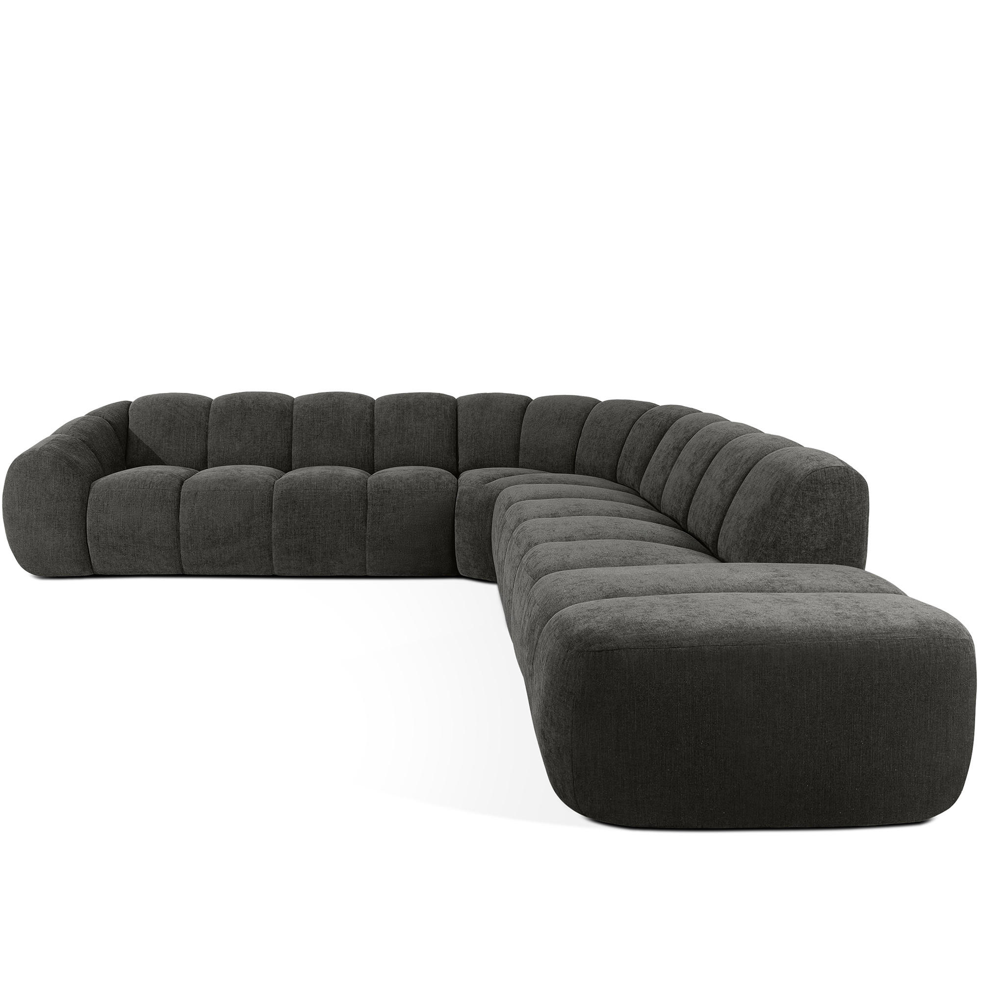 ECKSOFA RECHTS FLAVA, Graphitfarben - Graphitfarben, Holz/Holzwerkstoff (310/354cm) - KONSIMO®