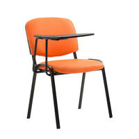 BESUCHERSTUHL Keen mit Klapptisch, Kunstleder mit Gestell Schwarz / Bezug Orange - Schwarz/Orange, Textil/Metall (53/81/53cm) - TPFLiving