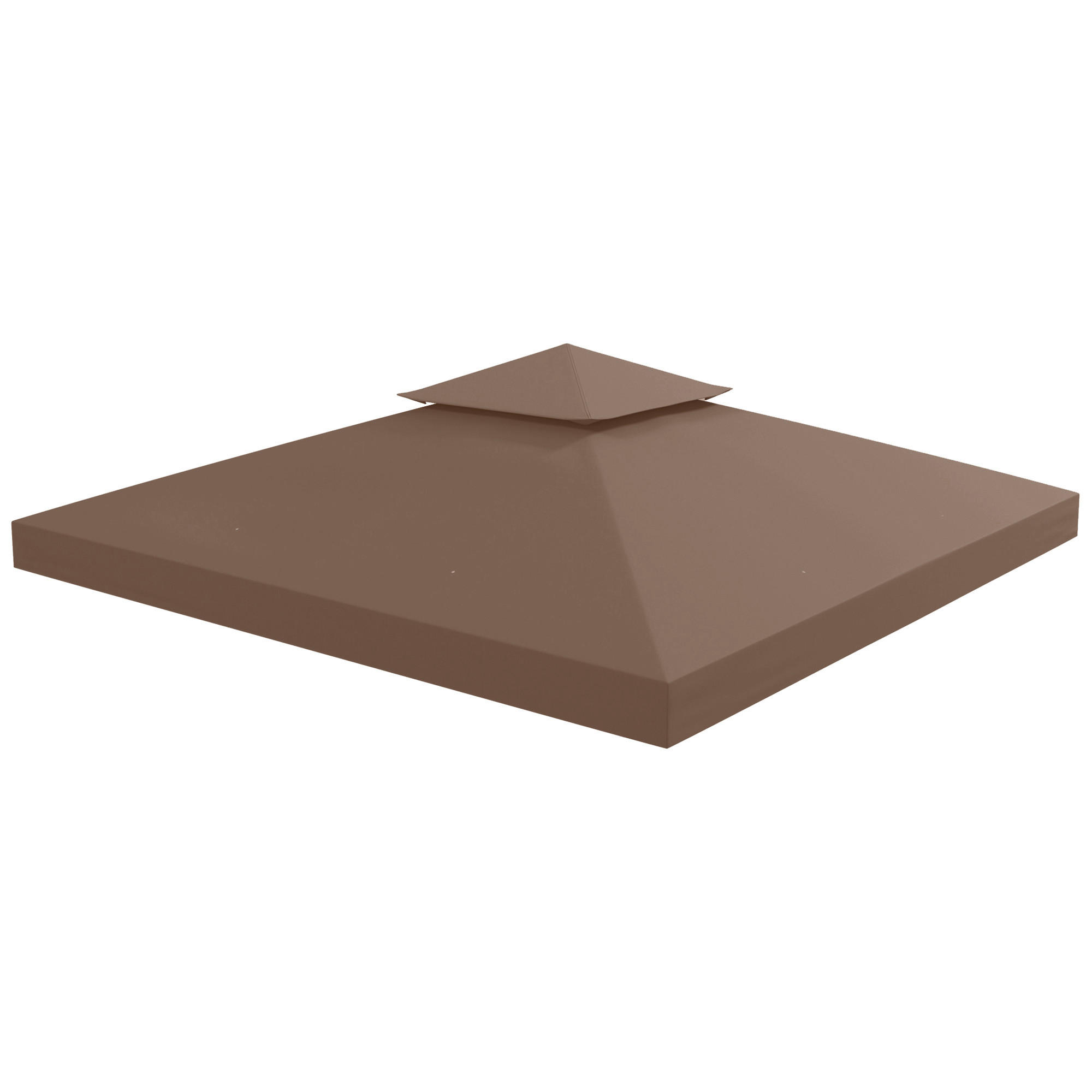 STŘECHA PAVILONU, polyester, kávová - hnědá, plast (300/18/300cm) - Outsunny