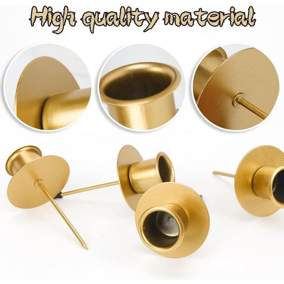 KERZENHALTER 4-teiliges Set Gold - Goldfarben, Metall (5/2.5/10.5cm)