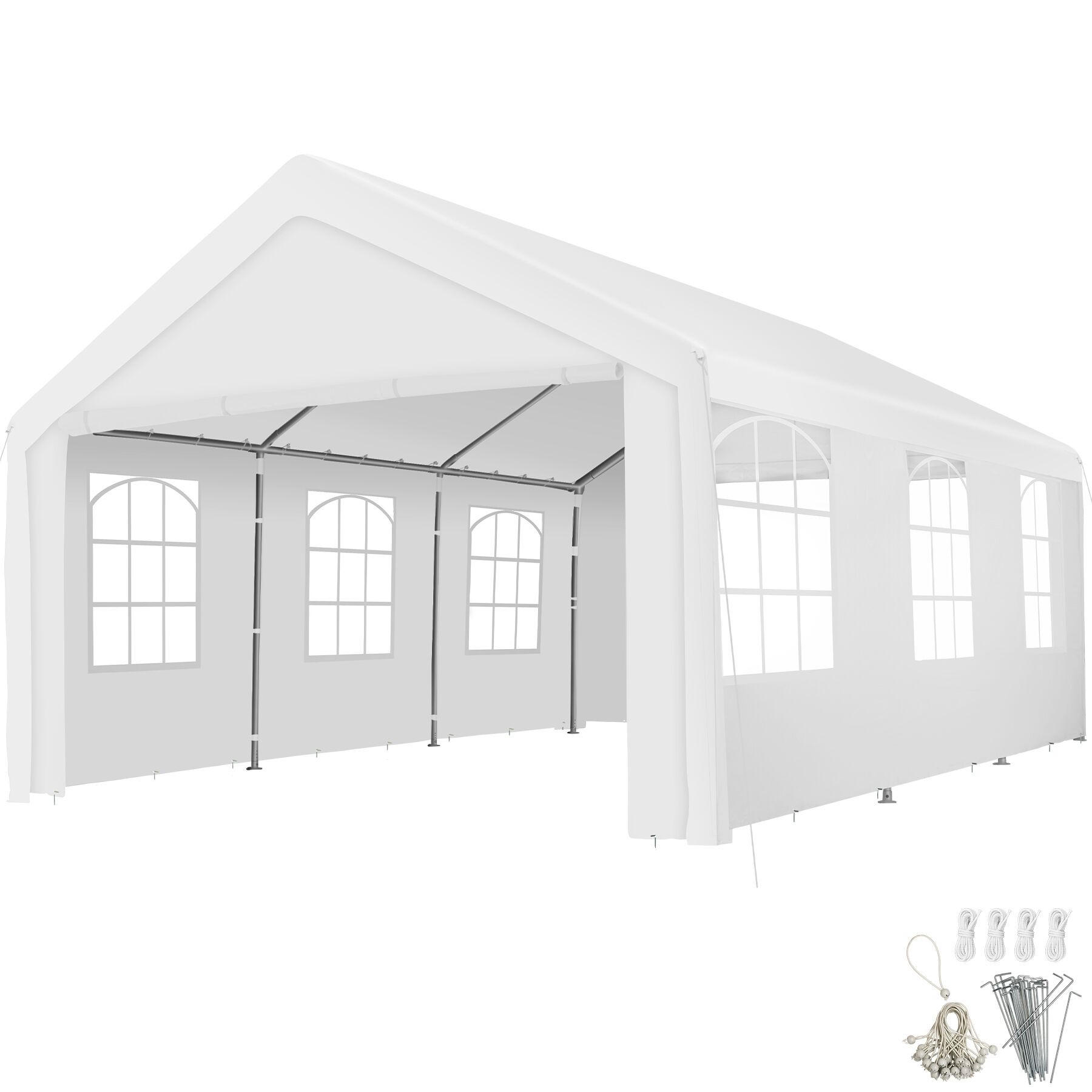 PAVILLON Jasko, inklusive Spannseilen und Heringen, weiß - Weiß, Kunststoff (400/310/600cm) - tectake
