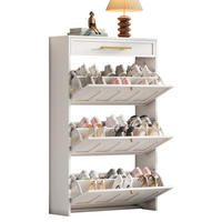 SKRINKA na topánky 70/25/123,5 cm biela z MDF so 6 priehradkami a zásuvkou - biela, kompozitné drevo (70/123.5/25cm) - OKWISH