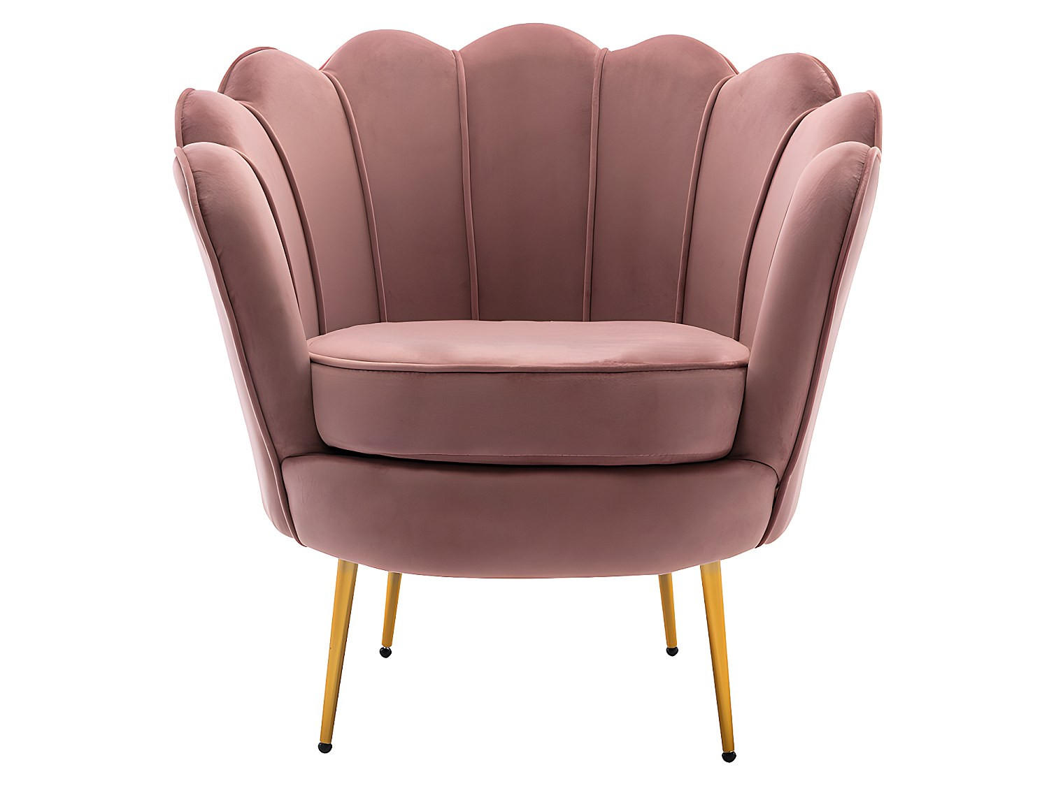 SESSEL mit gerader Rückenlehne - 1 Person - Samt, Stoff - Rosa - - Pink, Textil (78/76.5/75cm) - Vente-Unique
