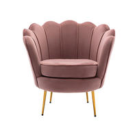 SESSEL mit gerader Rückenlehne - 1 Person - Samt, Stoff - Rosa - - Pink, Textil (78/76.5/75cm) - Vente-Unique