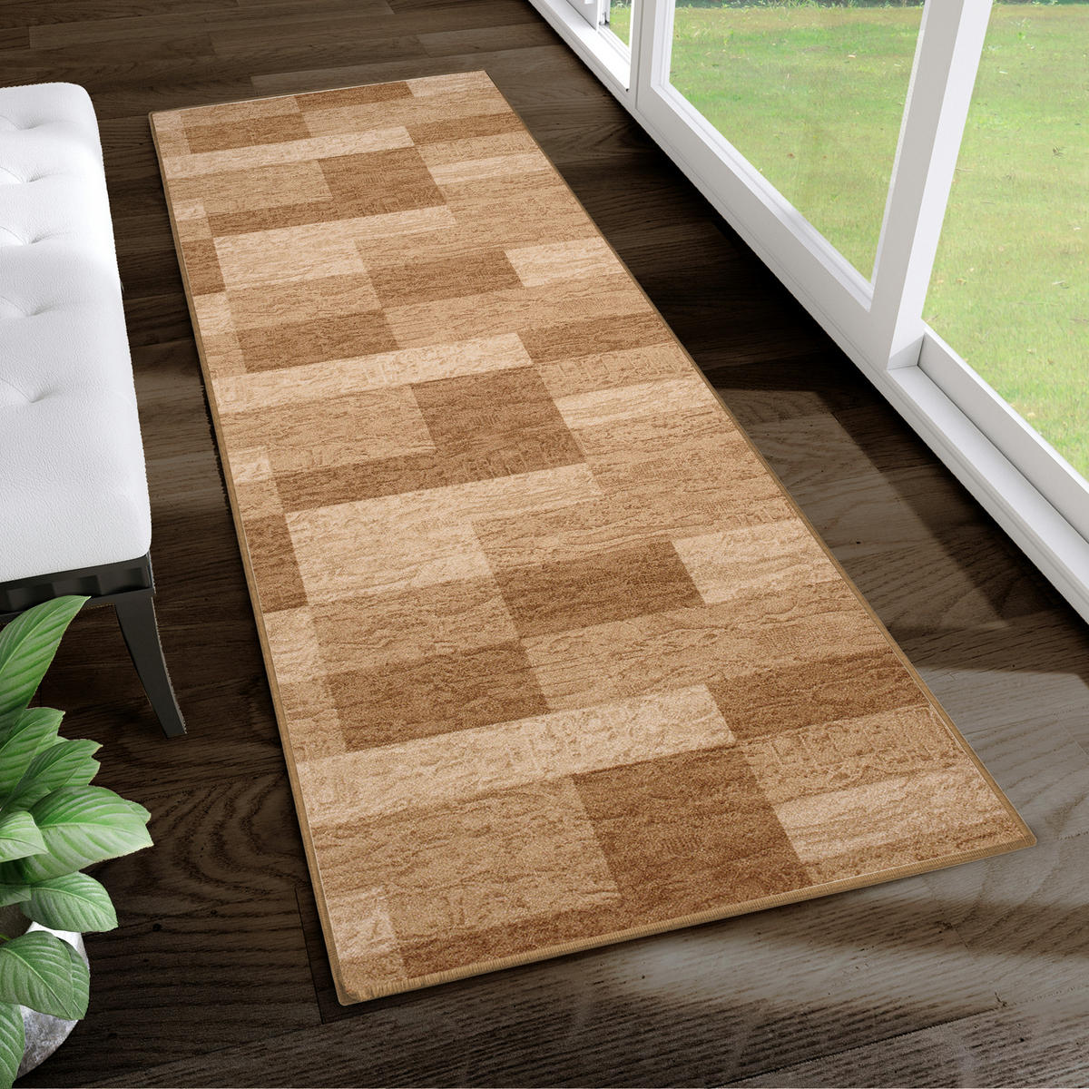 TEPPICHLÄUFER Anti-Rutsch Beige rutschfest Gummiunterlage 100/1300 cm - Beige, Textil (100/1300cm) - Tapiso