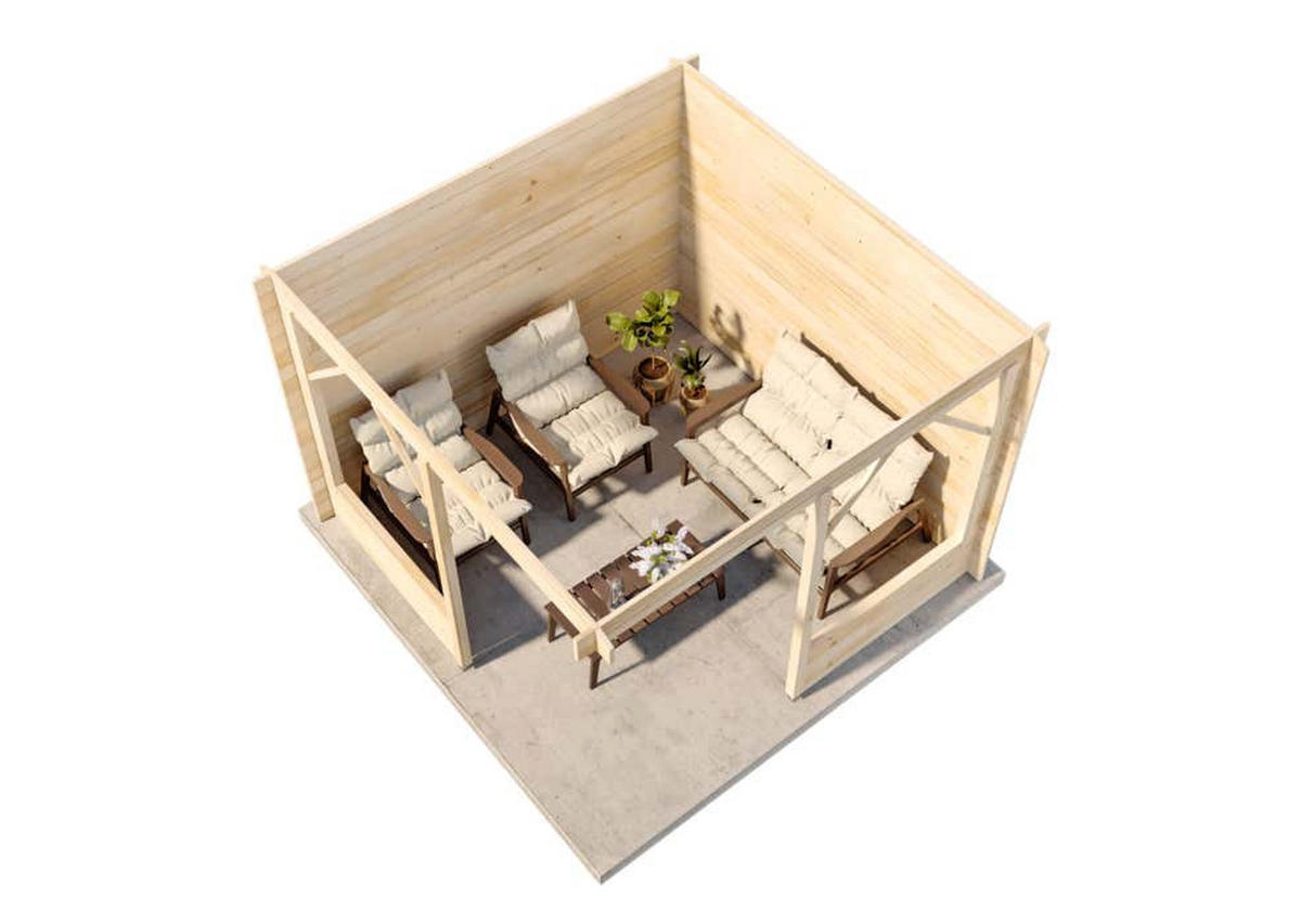 GARTENHAUS Holz Maik - Naturfarben, Holz (318/260/318cm) - Alpholz