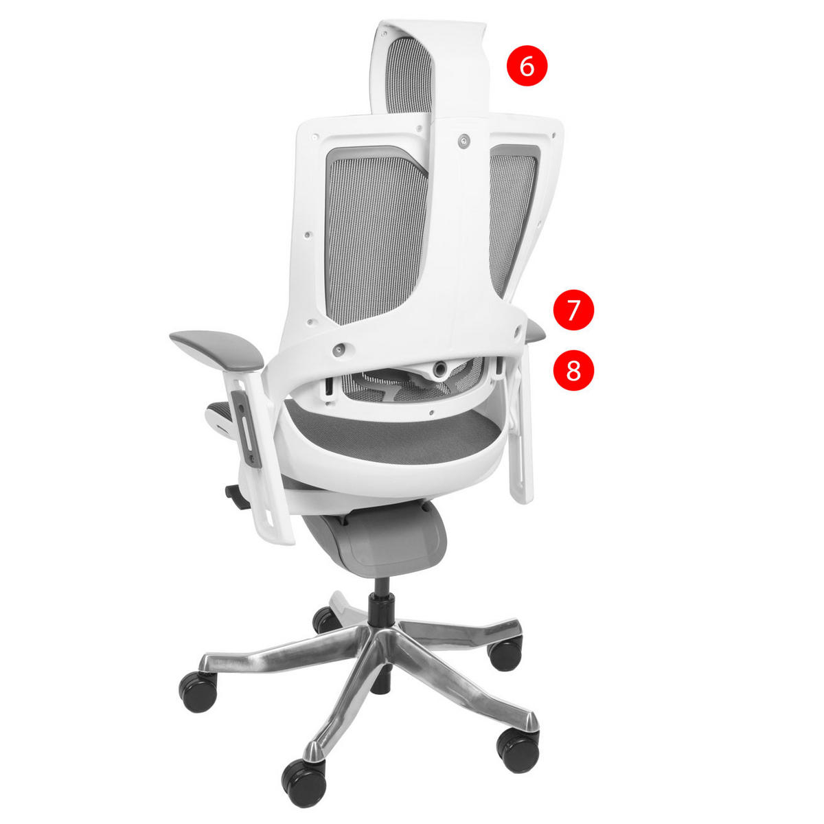 DREHSTUHL Merkur HxBxT 138x75x68cm Sitzhöhe 48cm Polster/Netz ergonomisch Weiß-Grau - Hellgrau, Kunststoff (75/138/68cm) - PROREGAL