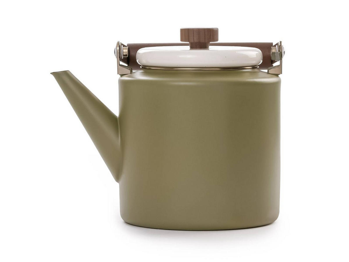 KAFFEEKANNE Emaille olive 2-Tone-creme 3,2L - Grün, Metall (3.2L) - BAREBONES
